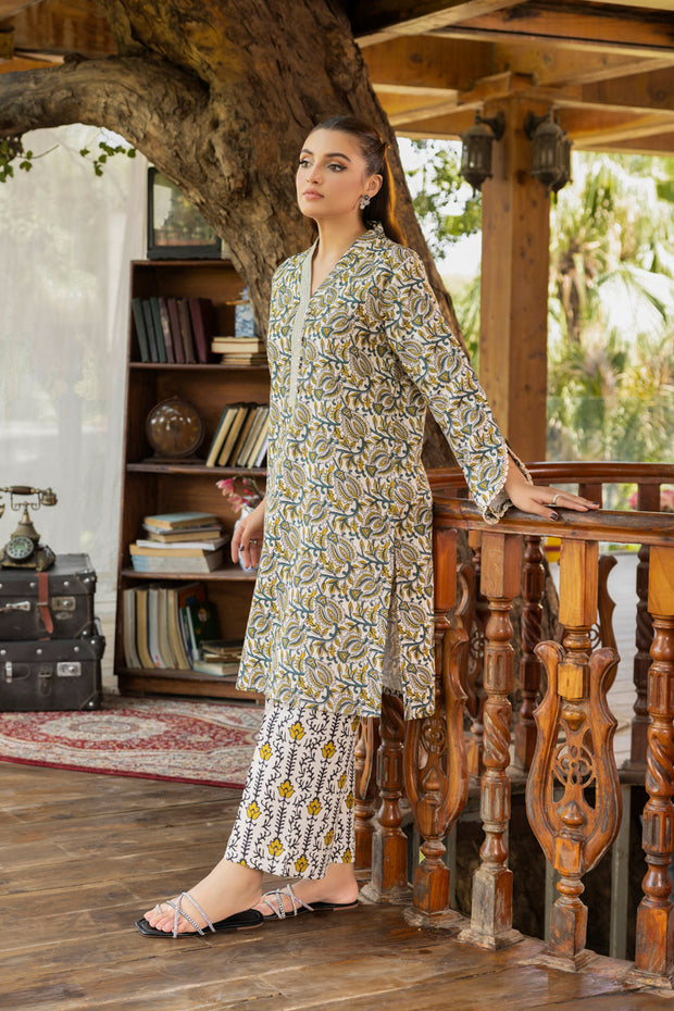 2 Piece - Printed Khaddar Suit - MSV1-05