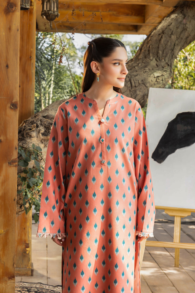 2 Piece - Printed Khaddar Suit - MSV1-06