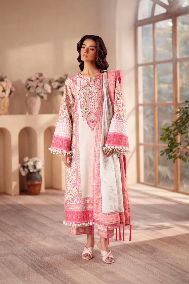 3 Piece - Printed & Embroidered Khaddar Suit - AU-04