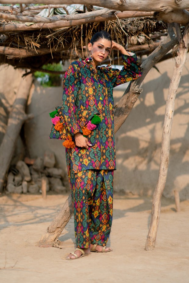 2 Piece - Printed Khaddar Suit - NG-07