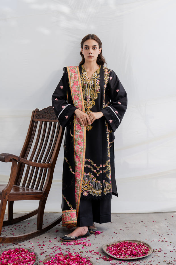 3 Piece - Embroidered Lawn Suit - MKV2-8